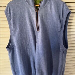 Orvis merino wool xxl merino wool Men's Blue Sleeveless Sweater